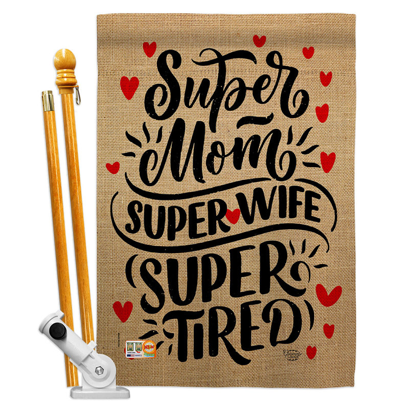 Double Sided 40'' H x 28'' W Polyester Mother's Day Flag Set