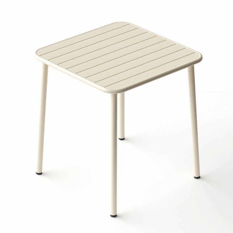 Table carrée, table basse d'extérieur, Blanc rétro