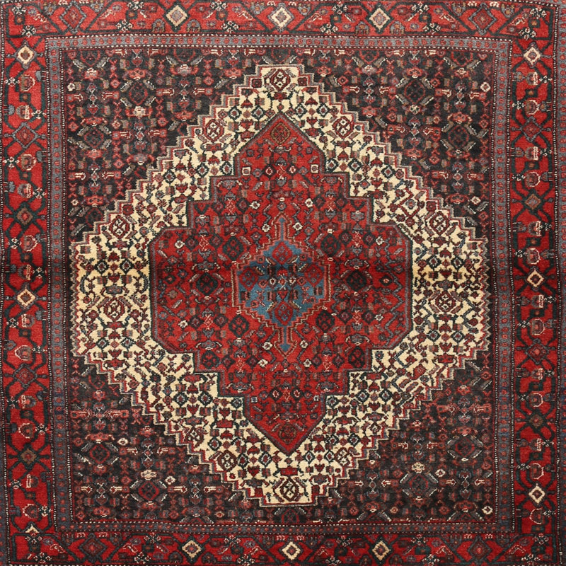 Tapis rouge à motif sud-ouest, Rond 6 pi