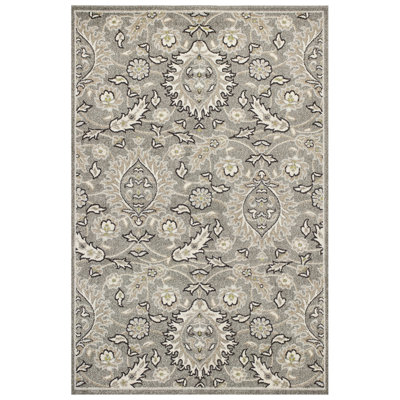 Aldric Floral Grey and Ivory Floral Area Rug