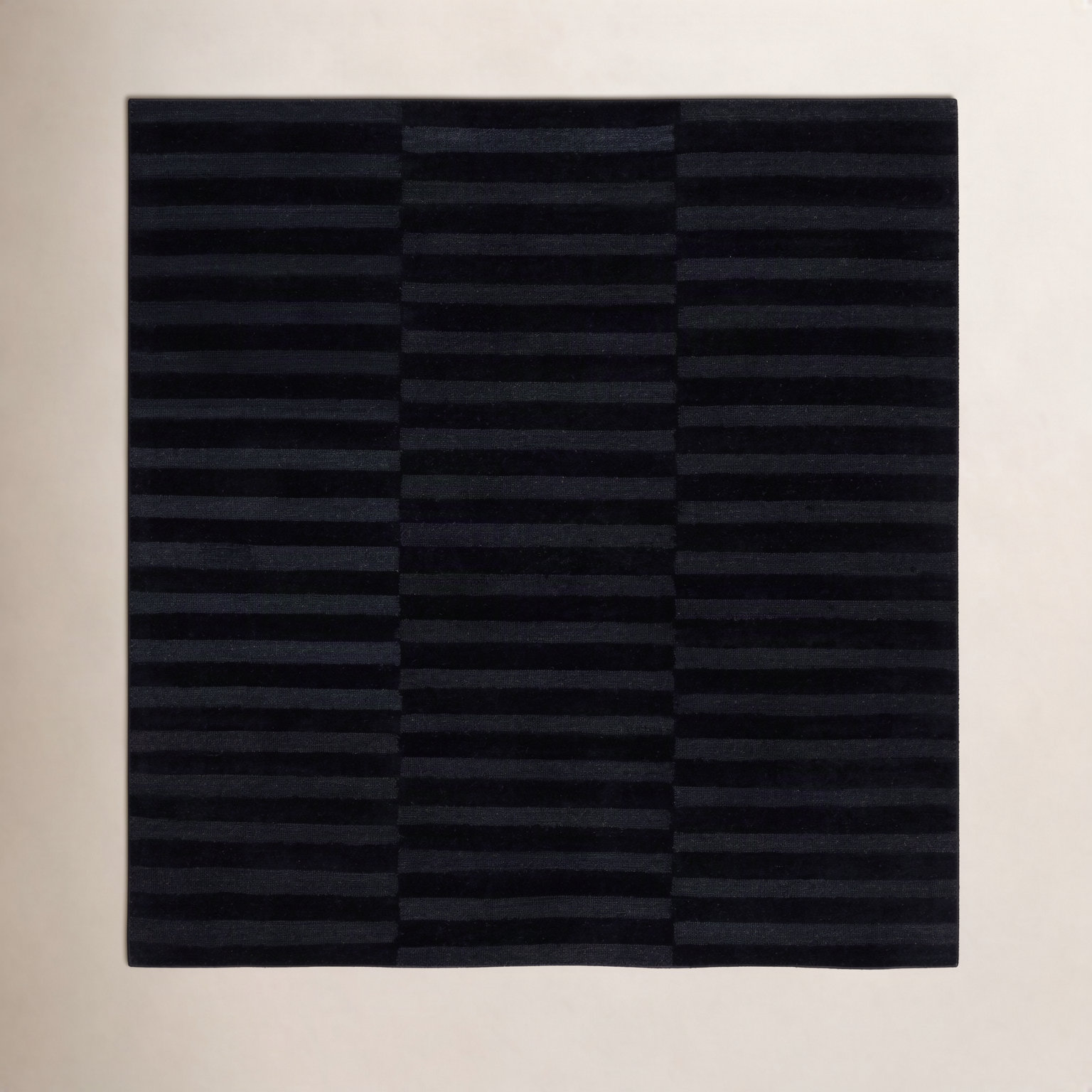 Bunkerville Hand-Woven Striped Rug, Square 6'