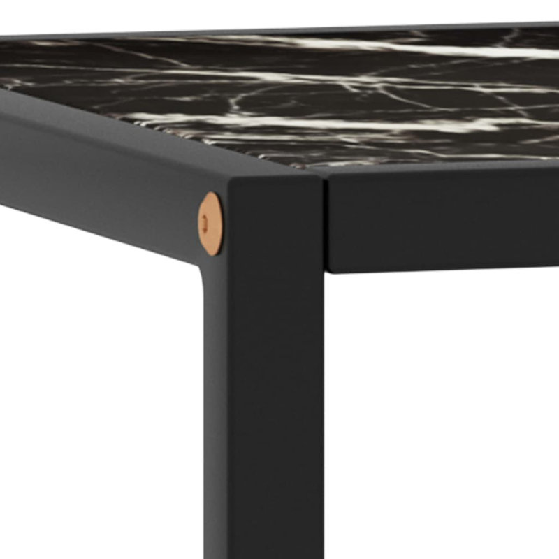Table basse à cadre simple avec rangement, H 19,7 po x L 35,4 po x l 35,4 po, Noir / blanc
