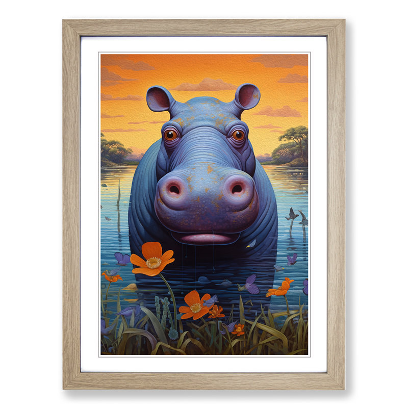 Hippo Modern - Framed Print