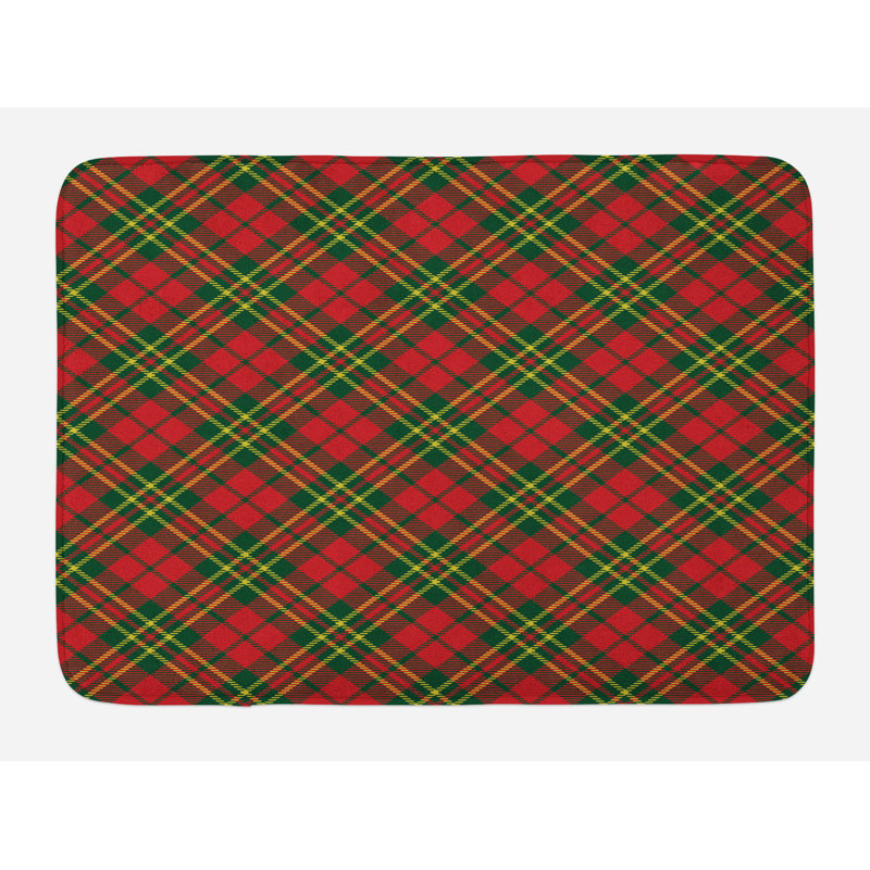 Tapis de bain jaune irlandais emerald yellow Checkered