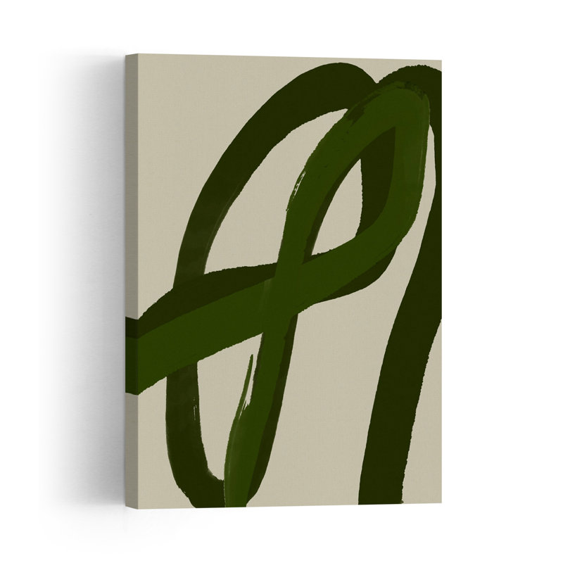 Verdant Curves Abstract Contemporary Minimalist Wall Art Print, 91.44cm H x 60.96cm W