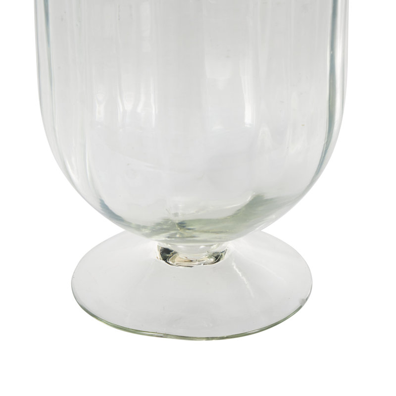 Porte-bougie nervuré en verre Perry and Grey, H 13 po x l 6,25 po x P 6,25 po
