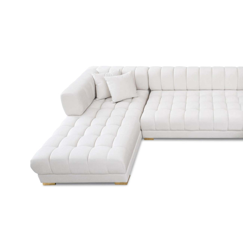 Canapé modulaire capitonné avec repose-pieds