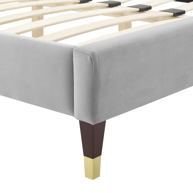 Modway Phillipa Performance Velvet Platform Bed, Pink, King
