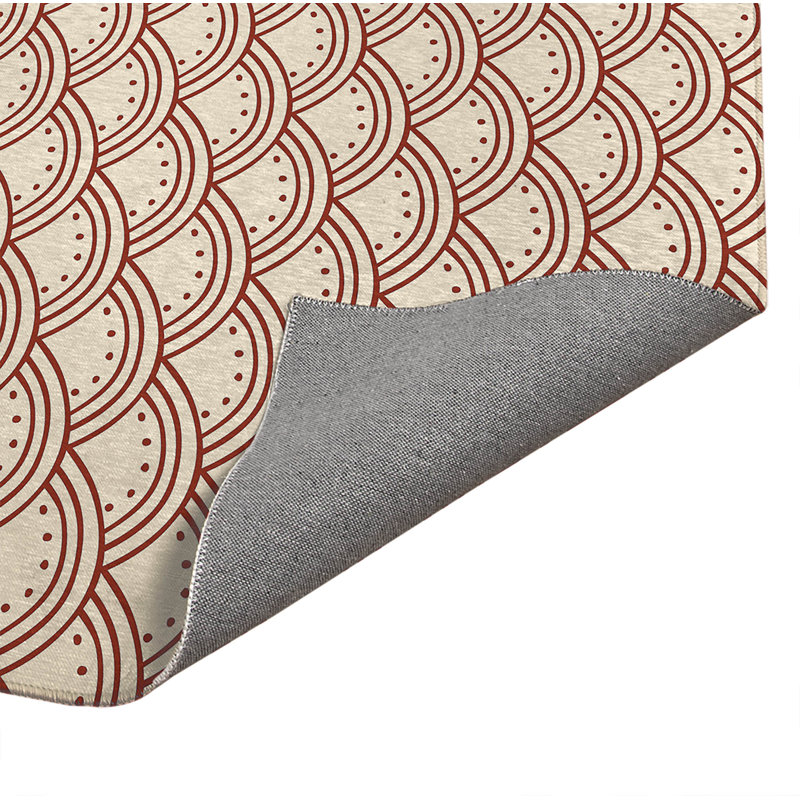 Tapis de cuisine Seigaiha, Rectangle 2' x 3', Brick Clay Geometric