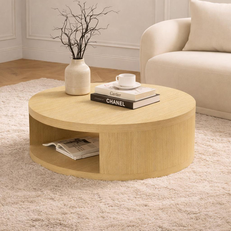Ensemble de 2 tables basses et tables de bout en chêne naturel Alure, Brun