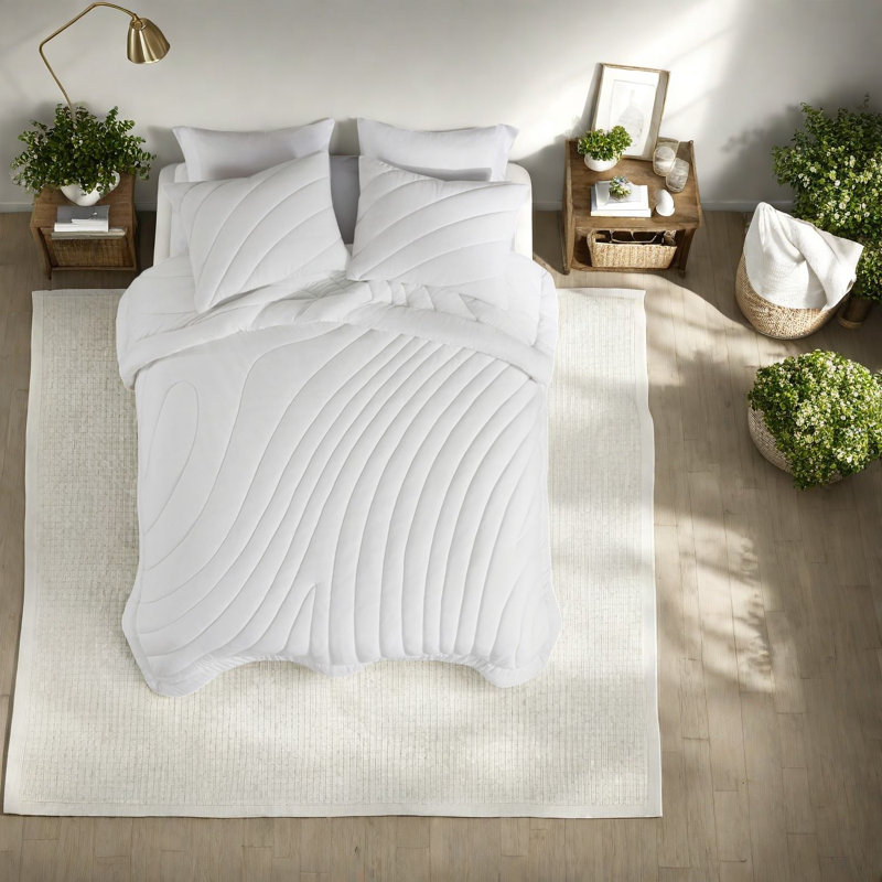 Hypoallergenic Polyester Bedding Sets, King/cal King, Modern Quilted Comfort