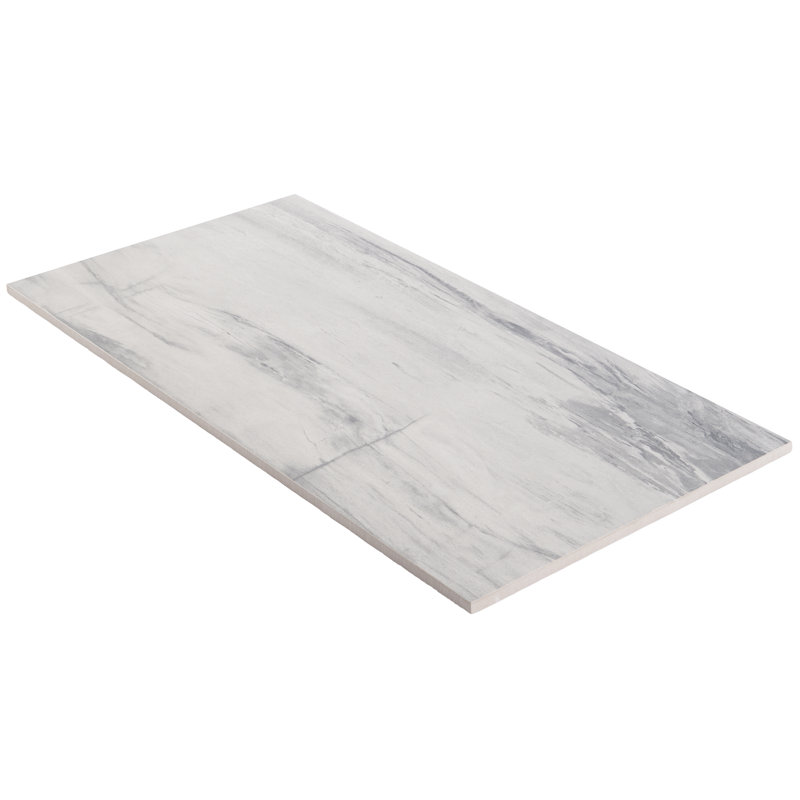 12" x 24" Porcelain Wall & Floor Tile, White Matte