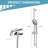 All Metal Diverter Tub Spout, 6 Settings Hand Held Shower , Adjustable Slide Bar, Chrome