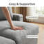 Canapé d'angle modulaire Tonic 103 po en polyester avec pouf et 4 rangements dissimulés, canapé infonuagique 3 places avec assise profonde, combinaison flexible, montage sans outils pour le salon-2001488996