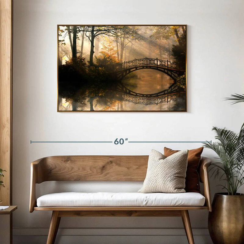 Pont Misty Park, Cadre flottant doré, 43 po x 29 po