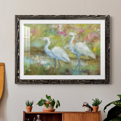 «Egret Tapisserie», reproduction d'art graphique sur papier encadré