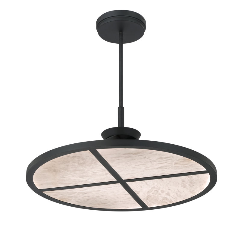 Luminaire suspendu à DEL, H 12 po x l 28 po, Noir