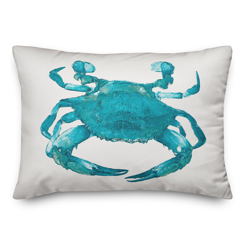 Coussin lombaire bleu-crabe, Polyester / Bourre en polyester