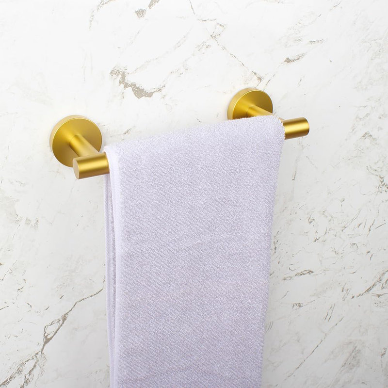 Barre à serviettes 9 pouces en acier inoxydable SUS 304 - Finition dorée murale pour salle de bain / cuisine