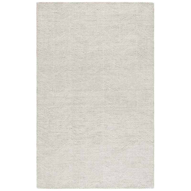 Abstract 459 Hand Tufted Wool Pile Geometric Rug, Square 6'