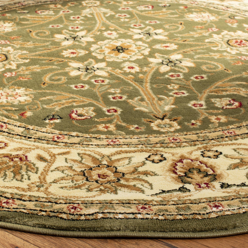 Berrywood Oriental Area Rug, Round 183cm, Green