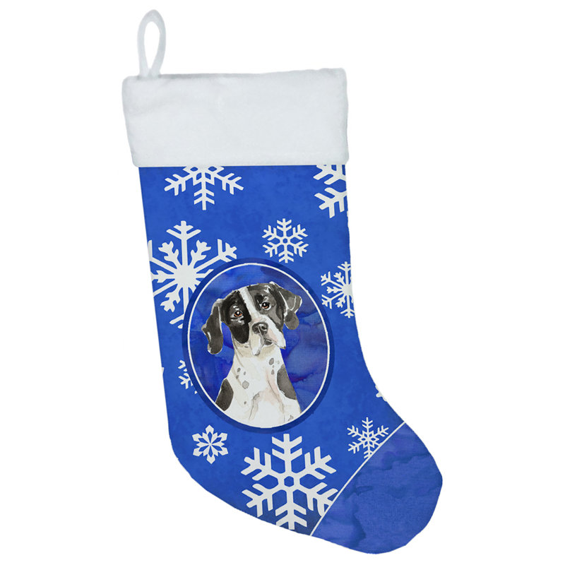 Chaussette de noël winter flocons de noël, Pointer anglais