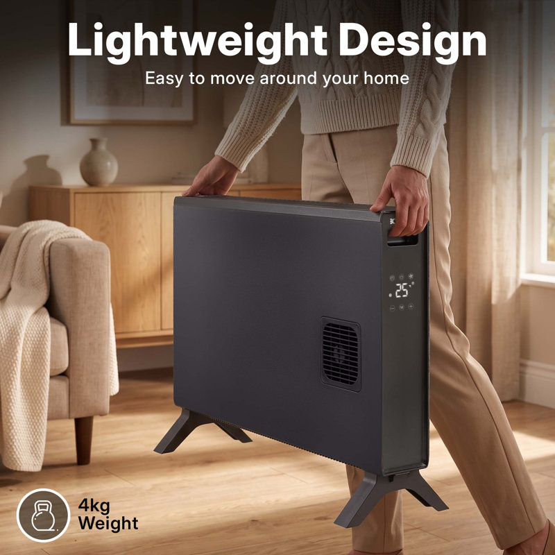 Dimplex HeatLite 2kW Smart Convector Heater with Turbo Fan, WiFi, Timer, Black