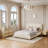 Soft Cream Style Boucle Cloud Bed-5161066-7572741