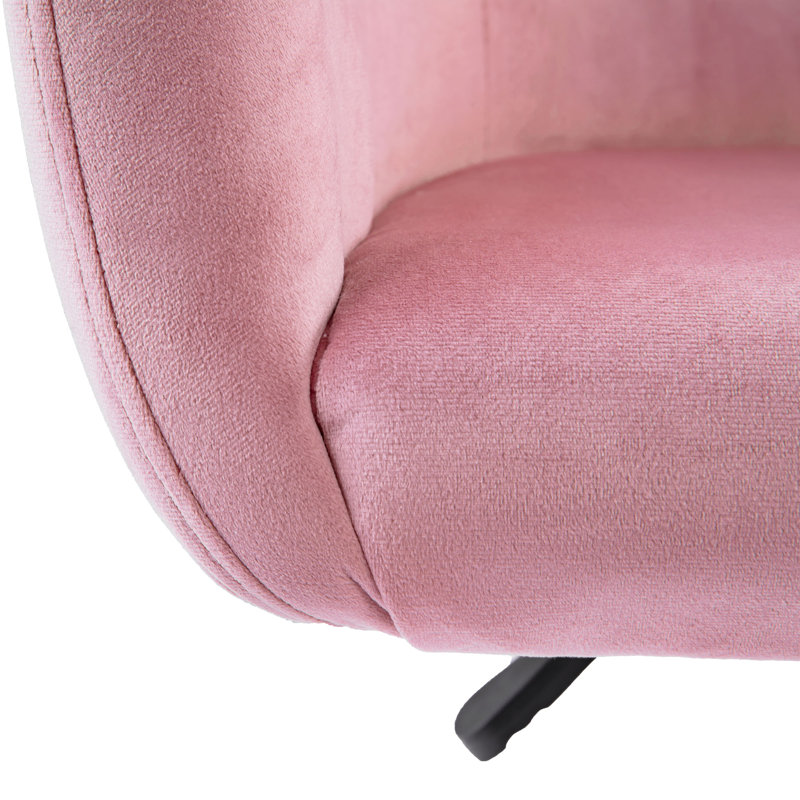 Wade Logan Decoste Velvet Office Chair, Pink