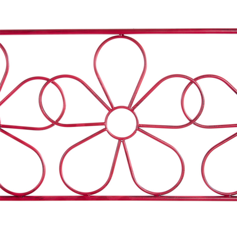 Iron Outdoor Bench, Red