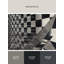 Tapis moelleux moelleux à motif géométrique art déco noir - reliure noire-352707383