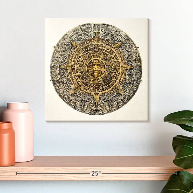Calendrier aztèque Kerner Sun Stone, H 16 po x l 16 po