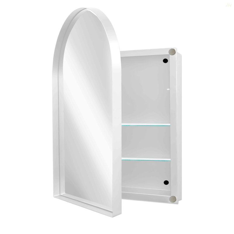 Armoire à pharmacie encastrée 24 po x 36 po, armoire de salle de bain murale en métal avec miroir et tablettes réglables, miroir mural avec rangement pour salle de bain, blanc