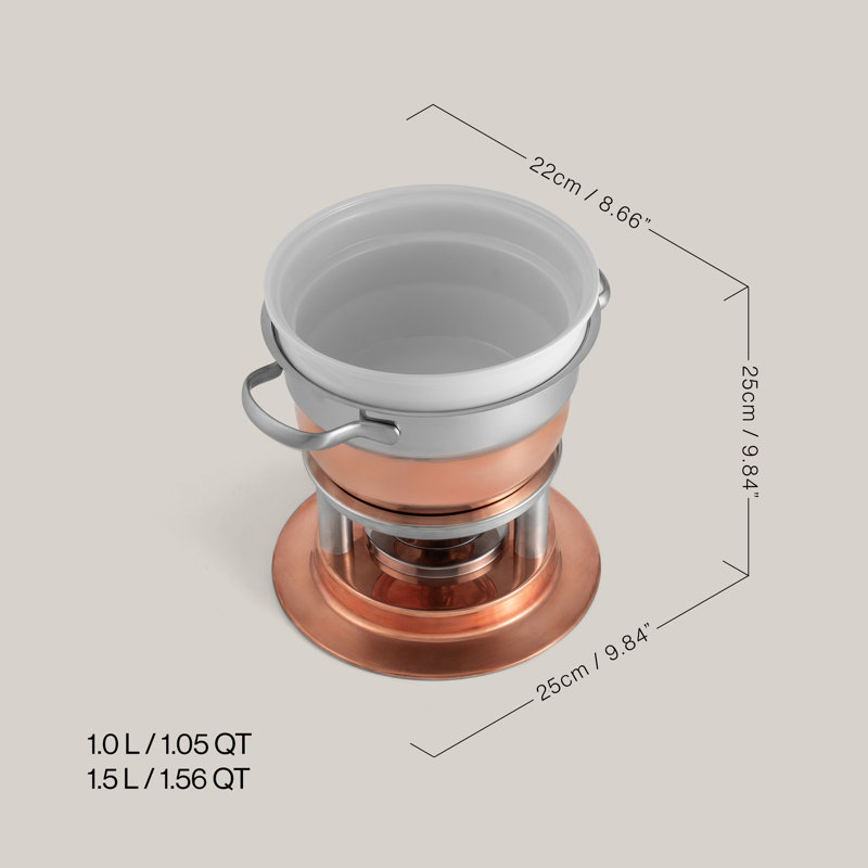 Swissmar Lausanne 11 Piece Fondue Set, Copper