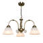Brazell 3-Light Shaded Antique Brass Down Light Chandelier Alabaster Style Glass