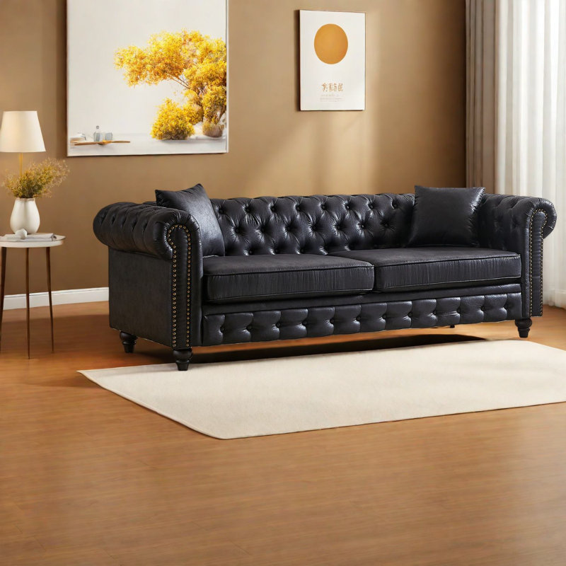 Canapé Chesterfield en tissu Premium Tech 3 places pour le salon