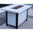 50000Btu Outdoor Fire Pit Heating Table, 44" W X 25" H, Fiberglass And Iron, High Temperature , Rust-, , Charcoal Grain Finish, White, , 43.7-Inch Square Pit, 50000Btu, & Heat Rust Proof, Appearance,