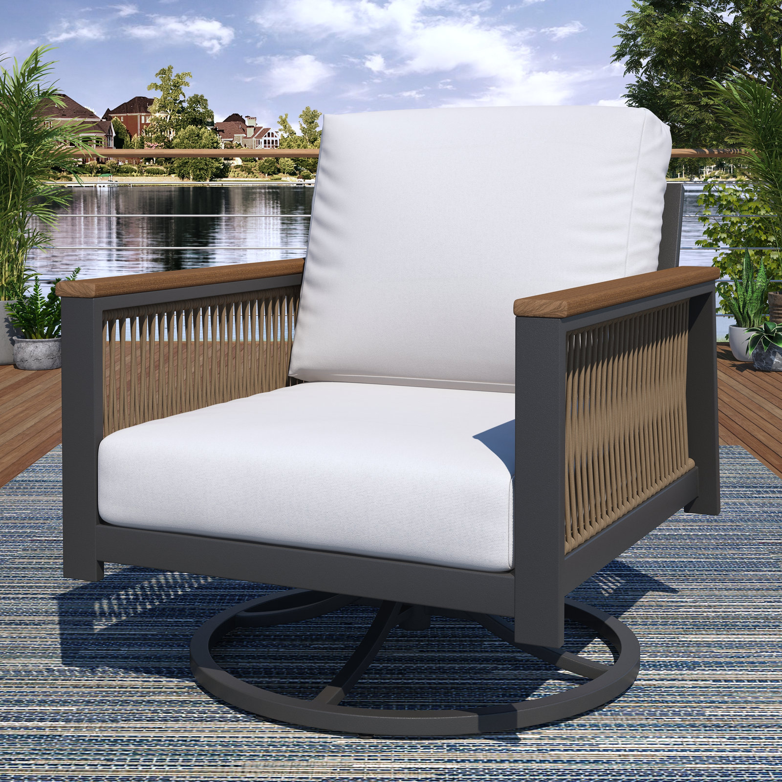 Townsend Sunbrella® Patio Rocking Chair, Canvas White Sunbrella® Canvas