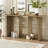 Modern Curved Design Ash Veneer Console Table With Shelf-369760445