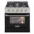 KUCHT Professional 30 in. 4.2 cu. ft. Dual Fuel Range for Propane Gas with Sealed Burners and Convection Oven in Stainless Steel with Black Oven Door-87133186-87378938
