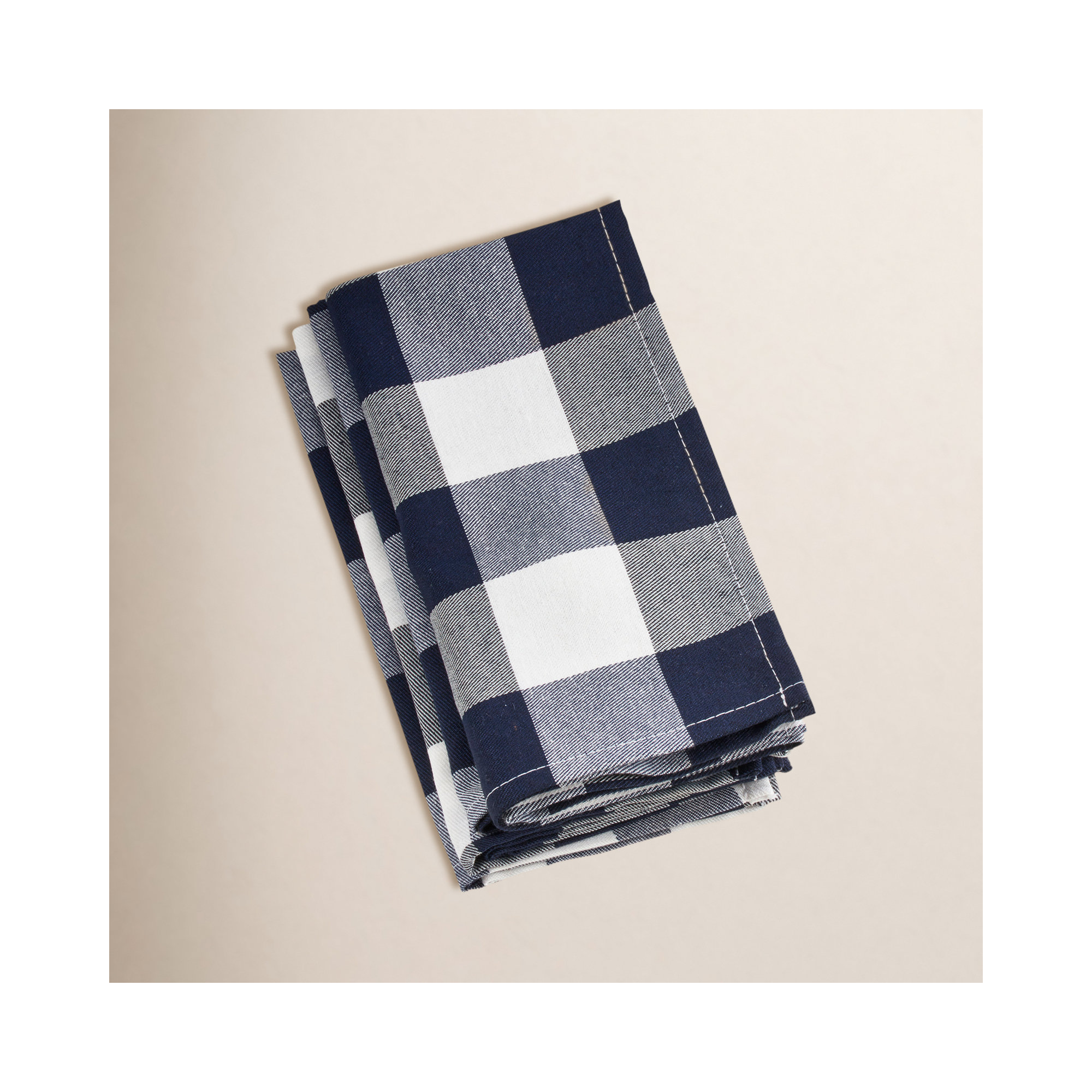 Franco Buffalo Plaid 20" Cotton Napkin, Navy/White