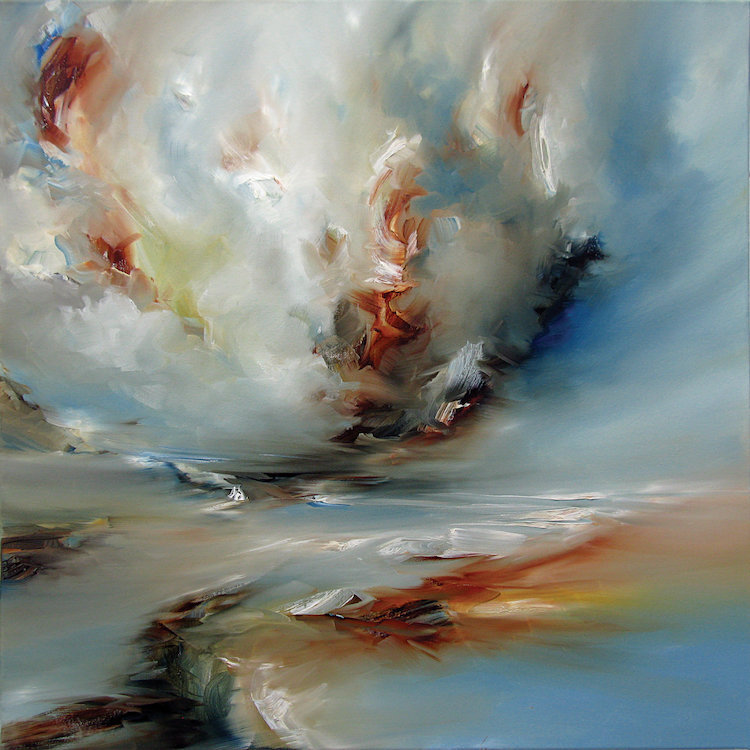Peinture sur toile tendue, "light torsion", H 18 po x l 18 po x P 1,5 po, Pas de tapis, Toile tendue