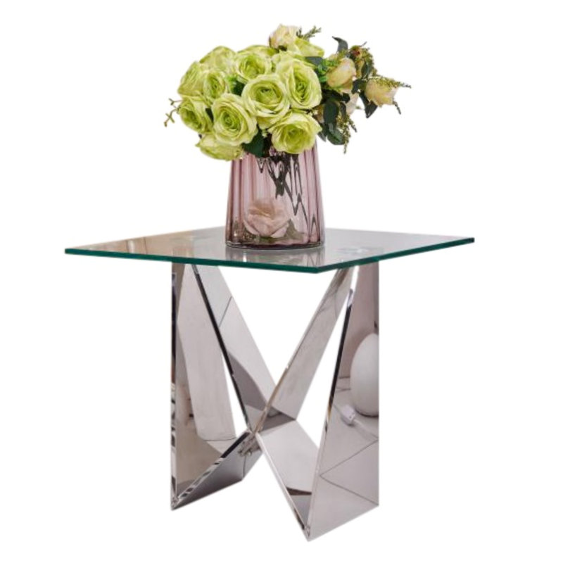 Westerham Glass Top Pedestal End Table