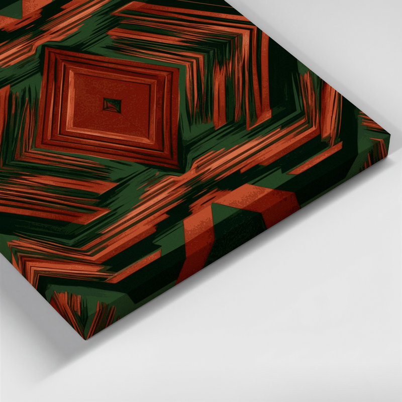 Art mural sur toile vert Op Art 70, H 8 po x l 10 po