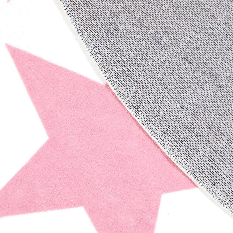 Polyester Machine Washable White/Red/Yellow Starry Area Rug