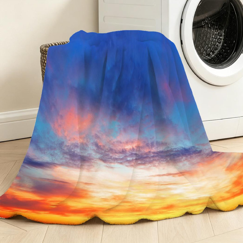 Jeté transparent en flanelle de polaire ultra douce, impression d'un soir, Jeté 50 po x 60 po