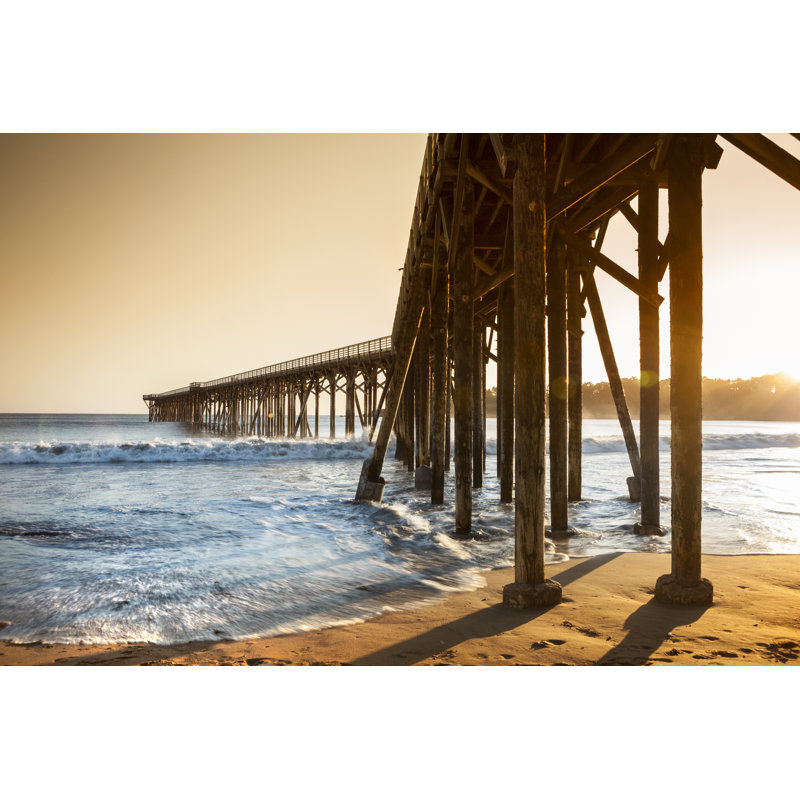 Ocean Pier into the Sea 1 Piece Wrapped Canvas Wall Art, 20cm H x 30cm W x 3.8cm D
