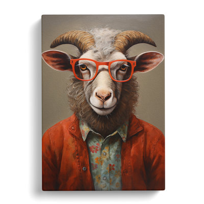 Ram Sheep With Glasses - Print