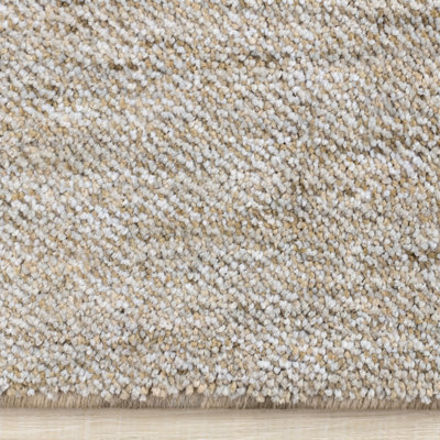 Tapis à motif géométrique, ton sur ton / uni, beige, gris, contemporain et contemporain de 5 pi x 8 pi (5 pi 3 po x 7 pi 7 po)
