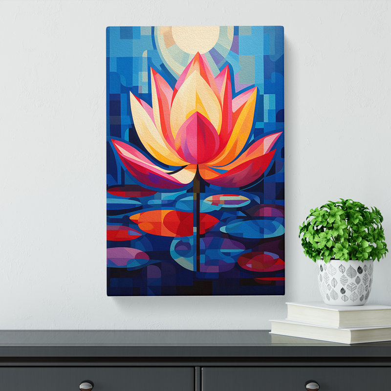 Lotus Flower Constructivism - No Frame Print, 76cm H x 50cm W x 3cm D